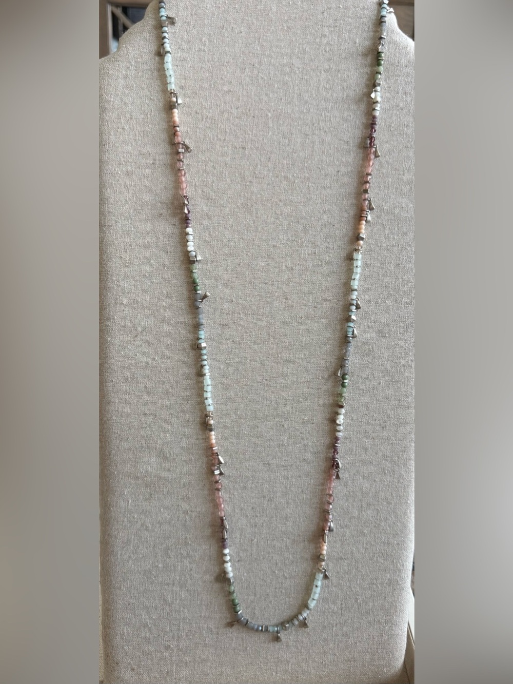 Stella & Dot | Pastel Multicolor Beaded Necklace with Silver Accents